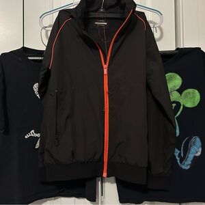 Boy’s size 8-91 Black Jacket with Orange Accents, 2 shirts